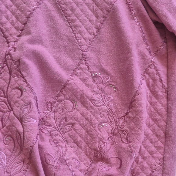Alfred Dunner Mauve Quilted Women's Sweater - Picture 4 of 6